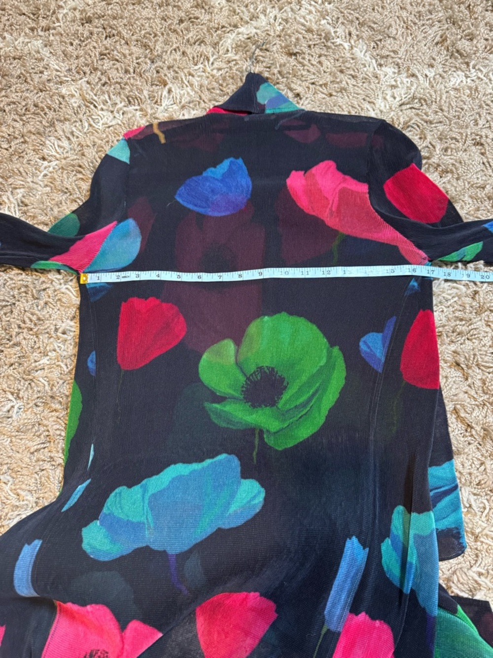 NWOT Alquema Collare Coat Pleated Jacket in Black Valley Print One Size - Picture 11 of 15
